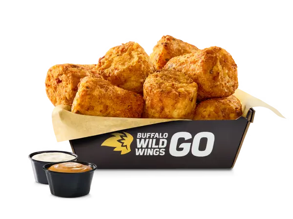 Buffalo Wild Wings buffalo chicken dip with tortilla chips.