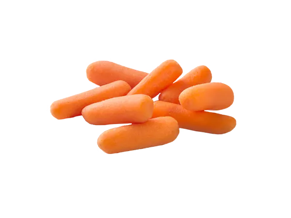 Fresh-cut carrot sticks in a serving portion