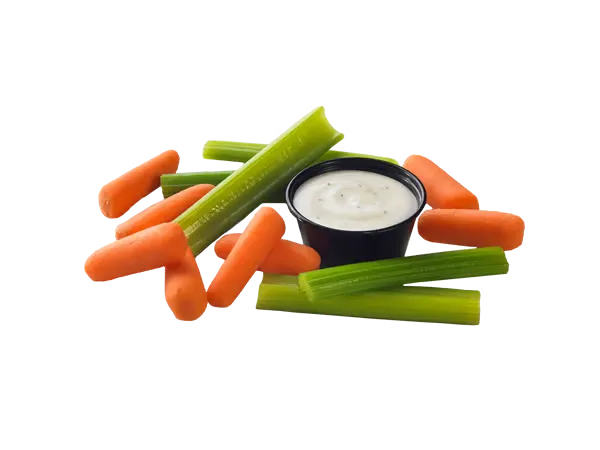 Fresh carrot sticks and celery served as a side