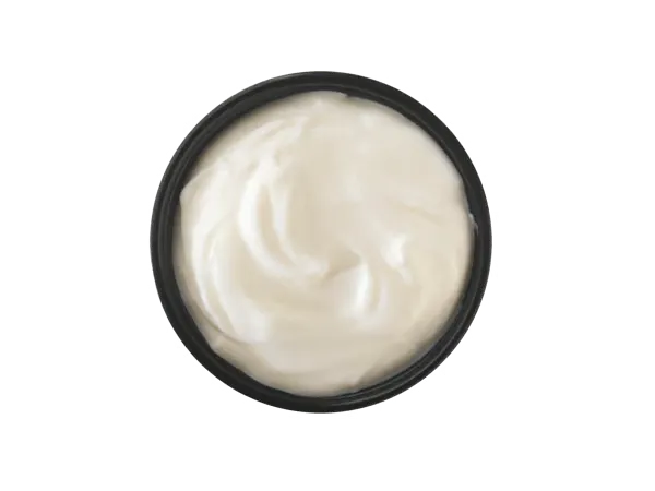 Smooth and creamy white crema sauce.