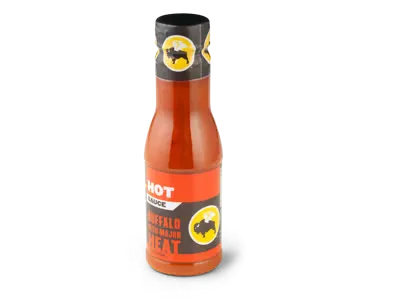 Hot buffalo sauce bottle with strong spicy heat 45 calories
Spicy Garlic Bottle