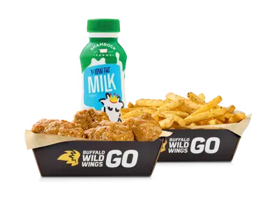 Kids boneless chicken wings meal with calorie count on Buffalo Wild Wings menu
