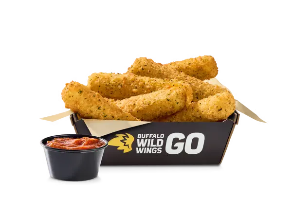 Buffalo Wild Wings mozzarella sticks with marinara dipping sauce