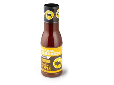 Orange chicken sauce bottle with sweet tangy citrus flavor 60 calories