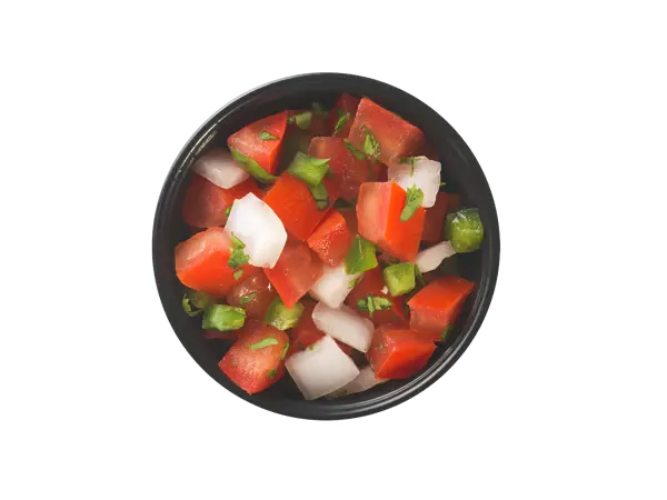 Fresh pico de gallo made with diced tomatoes, onions, and herbs