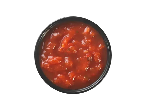 Red tomato salsa with a slightly chunky consistency