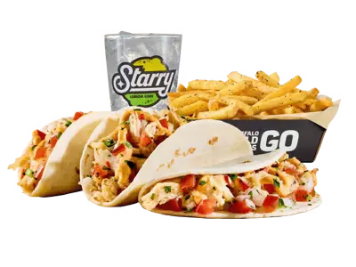 Street tacos lunch combo with fries and drink on Buffalo Wild Wings menu