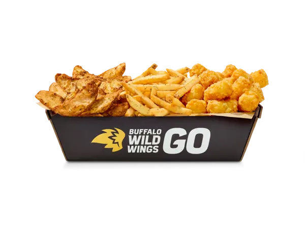Buffalo Wild Wings tater trio with fries wedges and tots